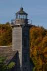 USA, Michigan. Close-up of Grand Island East Channel Lighthouse. Art Print